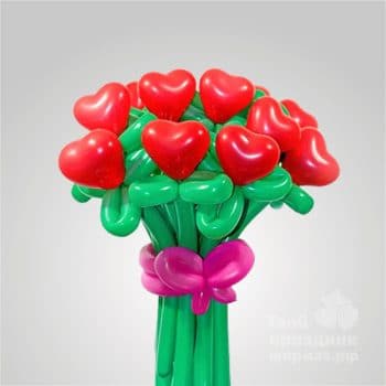 Букет из 11 цветов-сердечек