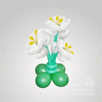 Букет из шаров на подставке «Нежно-белые Лилии»
