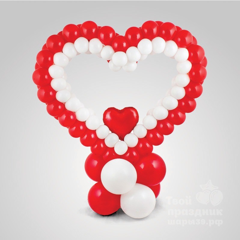 Сердце из воздушных шаров для оформления свадьбы
