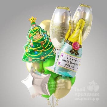 Букет воздушных шаров "Советское шампанское"
