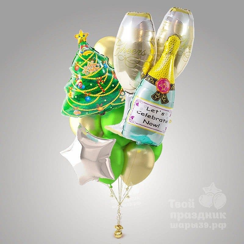 Букет воздушных шаров "Советское шампанское"