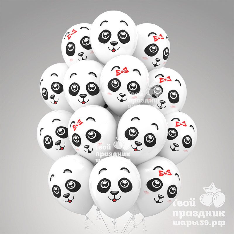 Воздушные шарики панды в Калининграде. Шары39.рф