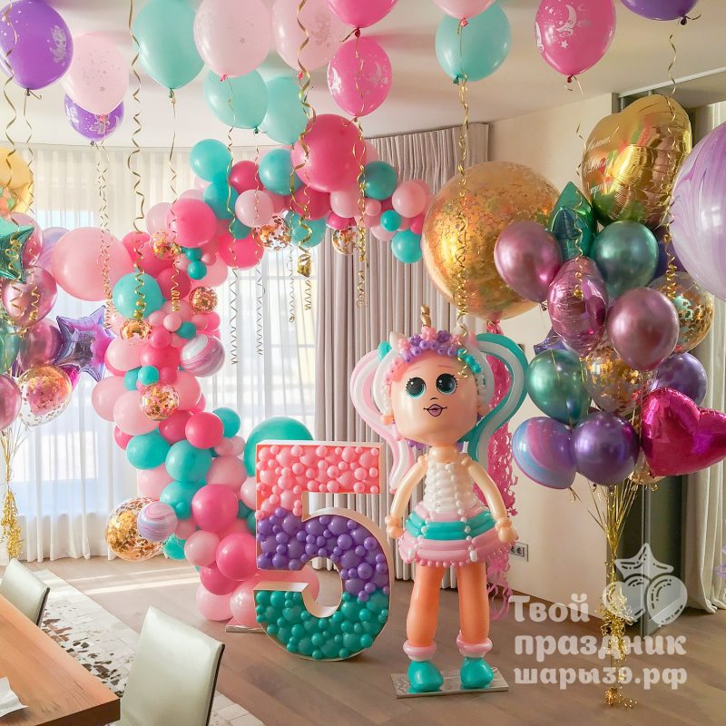 Кукла ЛОЛ из воздушных шаров. Шары39.рф, Калининград