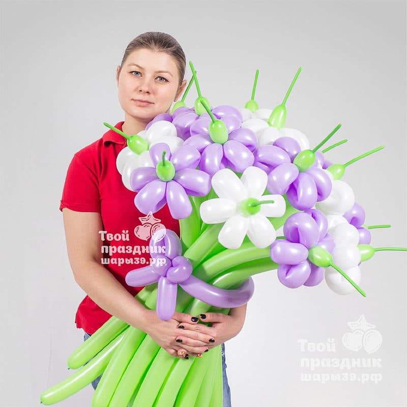 Букет из 15 ромашек шары39.рф, Калининград, цветы из шаров