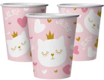 Стаканы одноразовые бумажные Котенок принцесса. Шары39.рф, Калининград