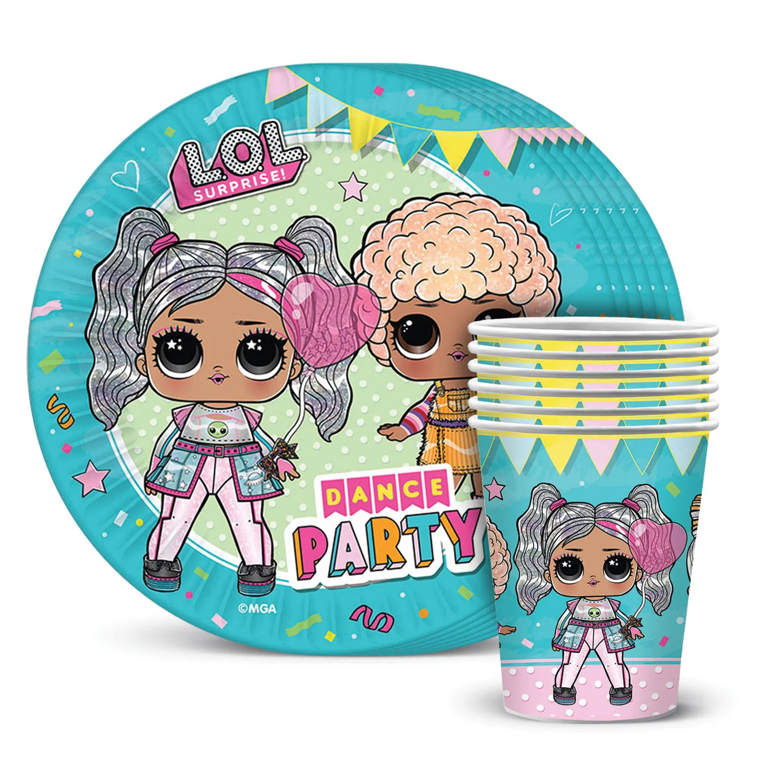 Стакан бумажный одноразовый кукла Лол LOL Present Surprise 250мл уп. 6шт Стаканы бумажные одноразовые праздничные с куклами Lol. Шары39.рф, Калининград