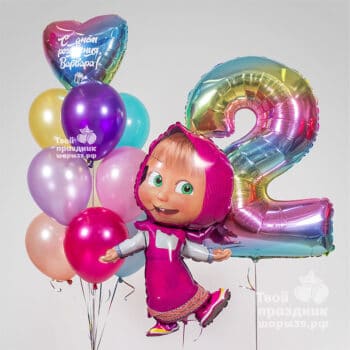 Радужный набор шаров на день рождения для девочки. Шары39.рф, Калининград