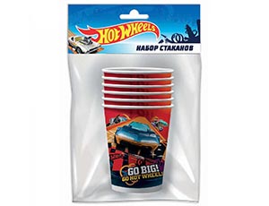 Стакан бумажный одноразовый Hot Wheels. шары39.рф. Калининград.