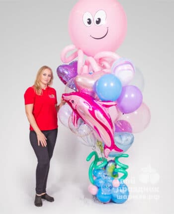 Огромный вау-букет из воздушных шаров в морской тематике. Шары39.рф, Калининград