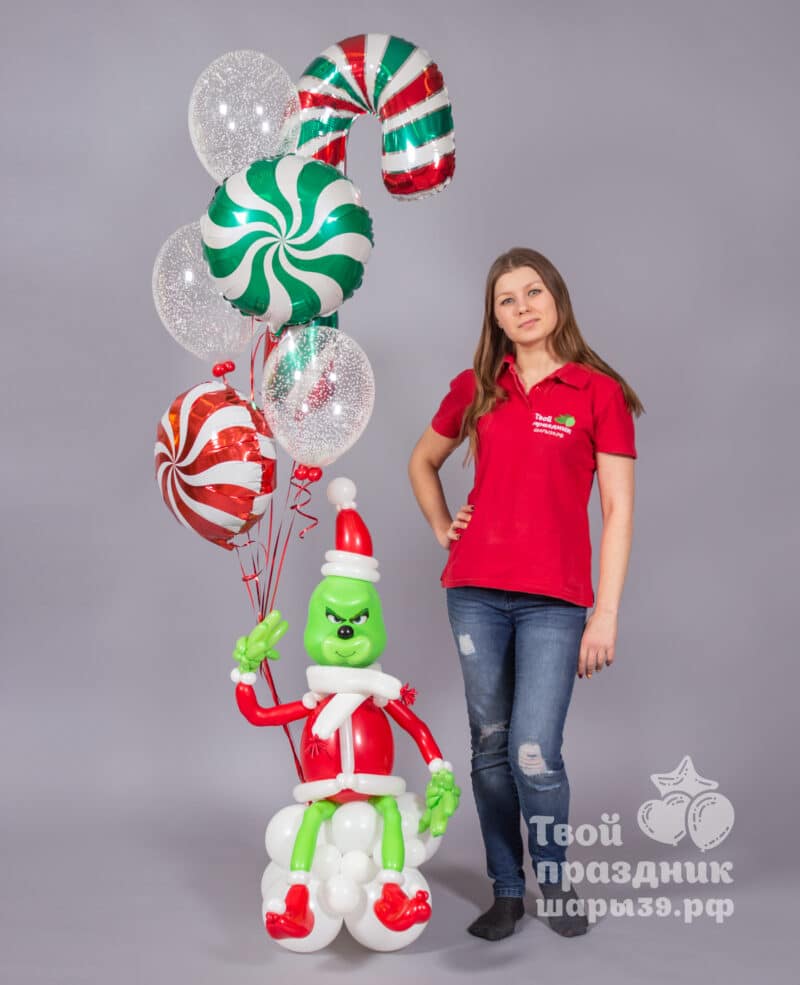 Новогодни рождественский букет из воздушных шаров! Шары39.рф