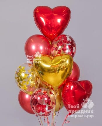 Потрясающий красивый букет "RED Heart" из гелиевых шаров! Шары39, Калининград