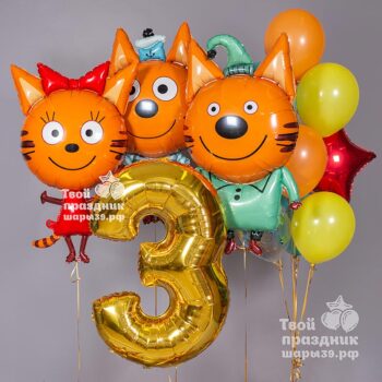 Набор из гелиевых шаров "Три Кота", Шары39, Калининград