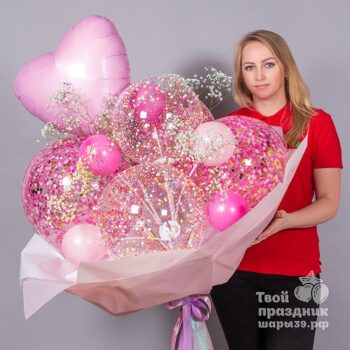 Огромный букет с цветами и аоздушными шарами! Шары39.рф, Калининград