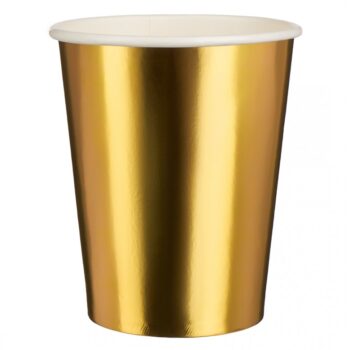 Стакан бумажный 250мл Золото, металлик уп. 6 шт. Стакан одноразовый золото, металлик, Шары39.рф, Калининград