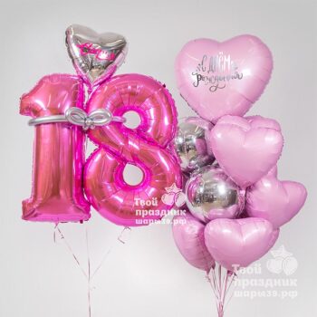 Роскошный комплект оформления дня рождения воздушными шарами. Шары39