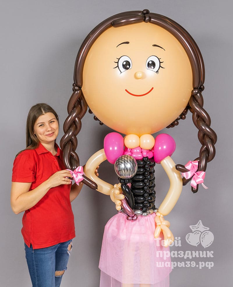 Кукла из шаров - Певица. Шары39, Калининград