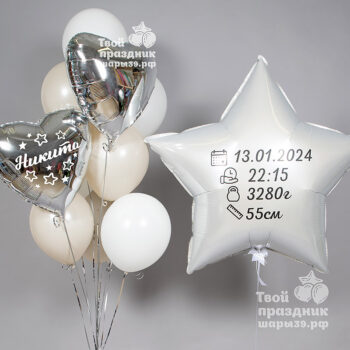 Набор шаров на выписку в нежном цвете. Шары39, Калининград