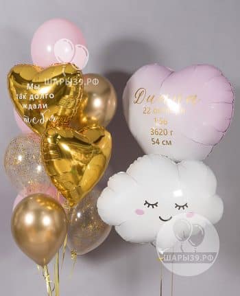 Выписка из роддома для девочки. Украшение комнаты и колыбели. Шары39, Калининград