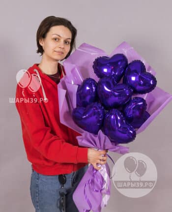 Крафт-букет с сердечками. Шары39, Калининград